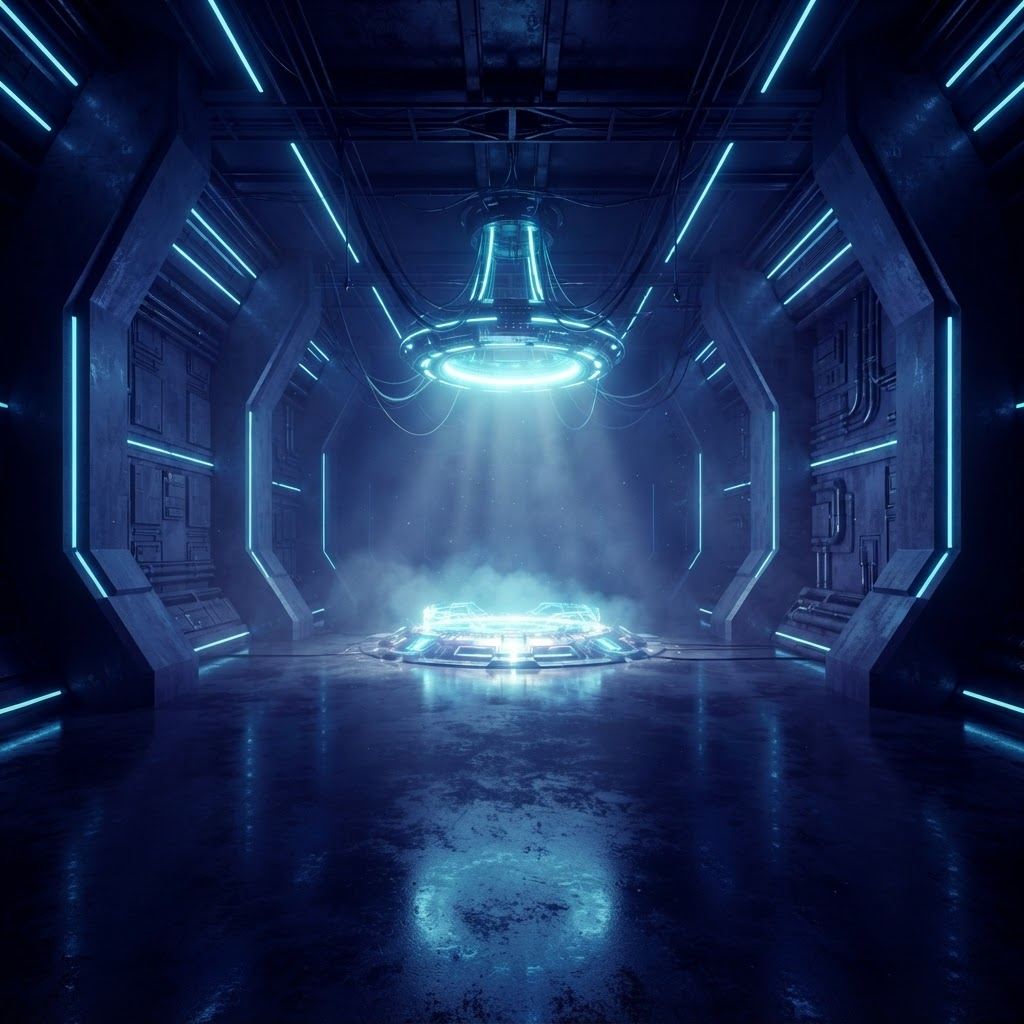 Sala tecnológica futurista de Cygnus Corporation
